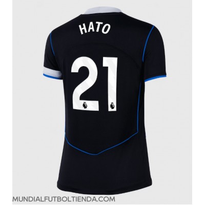 Camiseta Chelsea Jorrel Hato #21 Tercera Equipación Replica 2025-26 para mujer mangas cortas Camiseta Chelsea Jorrel Hato #21 Tercera Equipación Replica 2025-26 para mujer mangas cortas